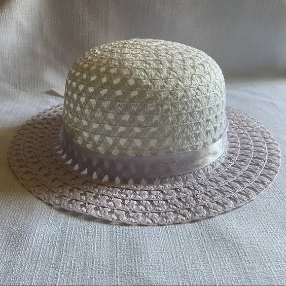 Target Kids Purple And White Easter Straw Hat - Picture 4 of 7